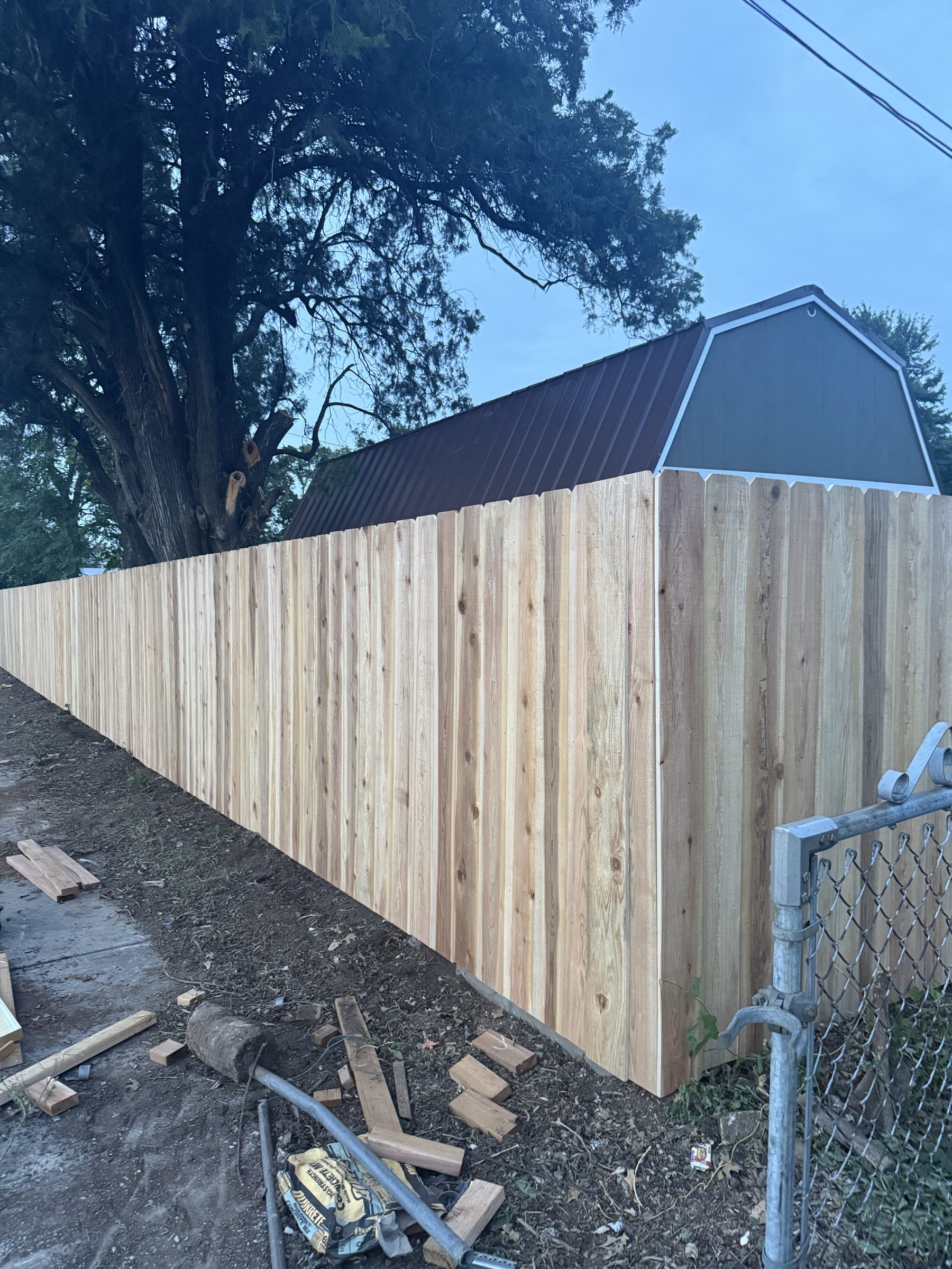 Completed cedar privacy fence project